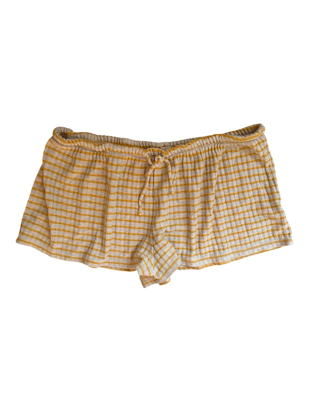 Old Navy Vintage Y2K Yellow Striped Knit Pajama Shorts Medium beach resortwear